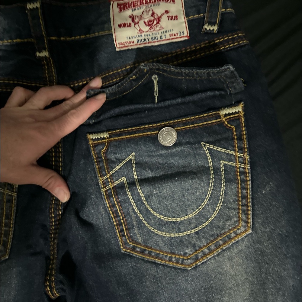 A pair of Vintage True Religion jeans in great condition